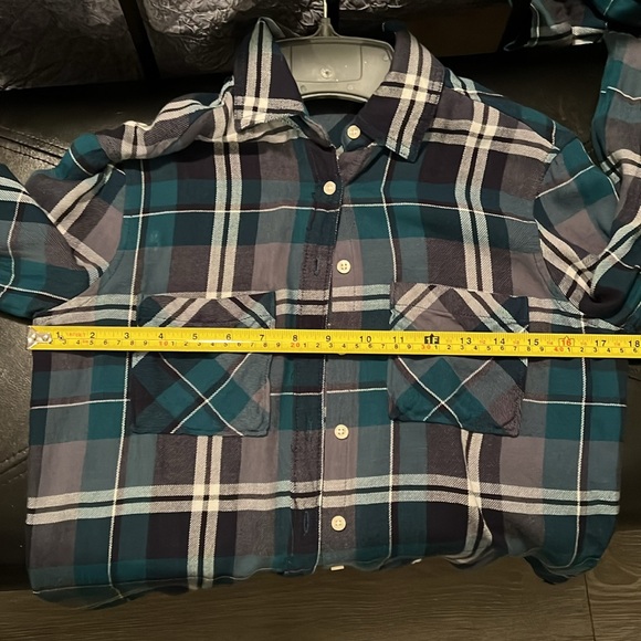 Aeropostale Blue/Green Flannel Shirt XS - Picture 5 of 5